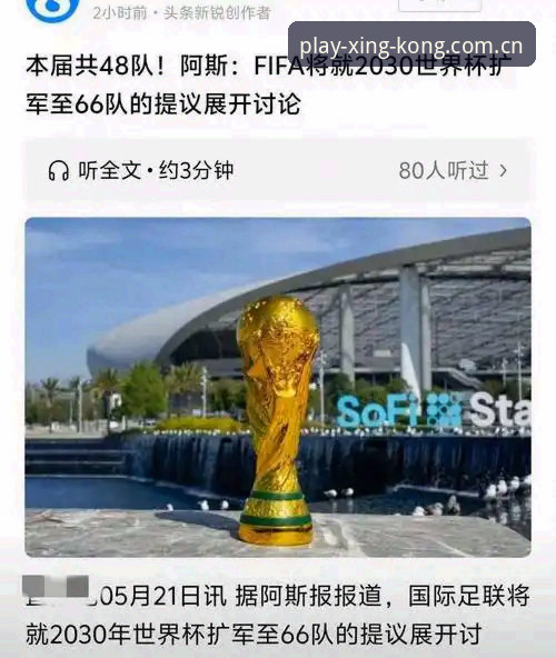 2030世界杯扩军66队详解：中国男足的绝佳机会与星空平台的全新视角